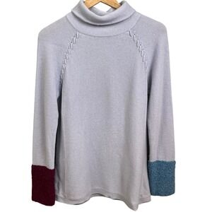 Lisa Todd Cuff Luck Cashmere Colorblock Cuff Turtleneck Sweater Medium